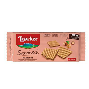 Loacker wafer sandwich stuffed with hazelnut cream 75 grams