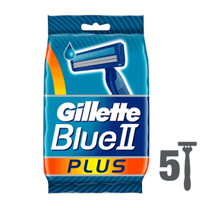 Gillette Disposable Razor Blue Ii Plus Pack Of 5 Pcs