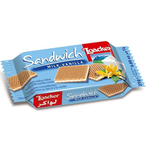 Loacker wafer biscuits filled with milk 25 grams