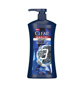 Clear men shampoo 3 in1 ,900ml