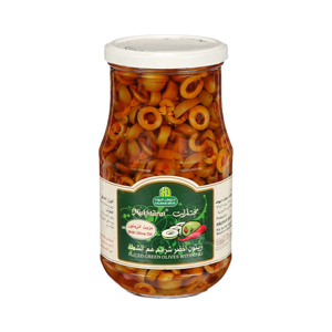 Sliced ​​green olives with Halwani chili 650 g