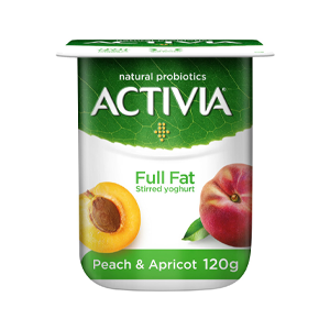 Activia Stirred Yoghurt Full Fat Peach & Apricot 120 g
