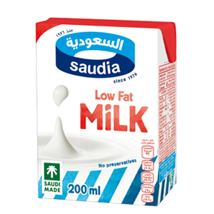 Saudia UHT Milk Low Fat 200 ml