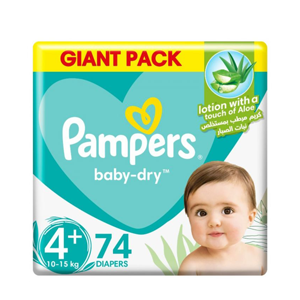 Pampers Size 4 - Baby Dry - Mega Pack (76 Diapers)
