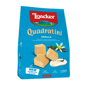 Loacker Quadratini Napolitaner Bite Size Wafer Vanilla Cream Filling 125g