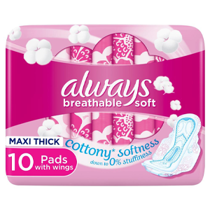 Always Cotton Soft Large With Wings 10 Pads