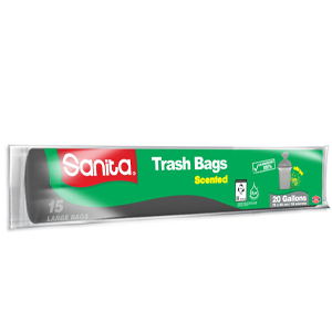 Sanita Large Scented Garbage Bags 20 Gallons Size 78 x 68 cm / 18 Micron 15 Pieces