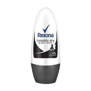 REXONA Women Antiperspirant Roll On Deodorant Invisible Dry Black+White 50ml