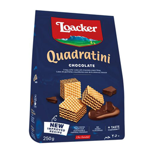 Loacker Quadratini Chocolate Bite Size Wafer Cookies 250g
