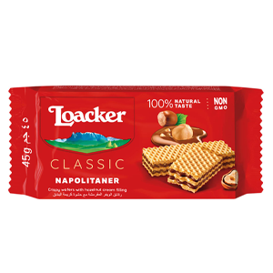 Loacker Napolitaner Crispy Wafers Filled With Hazelnut Cream 45g